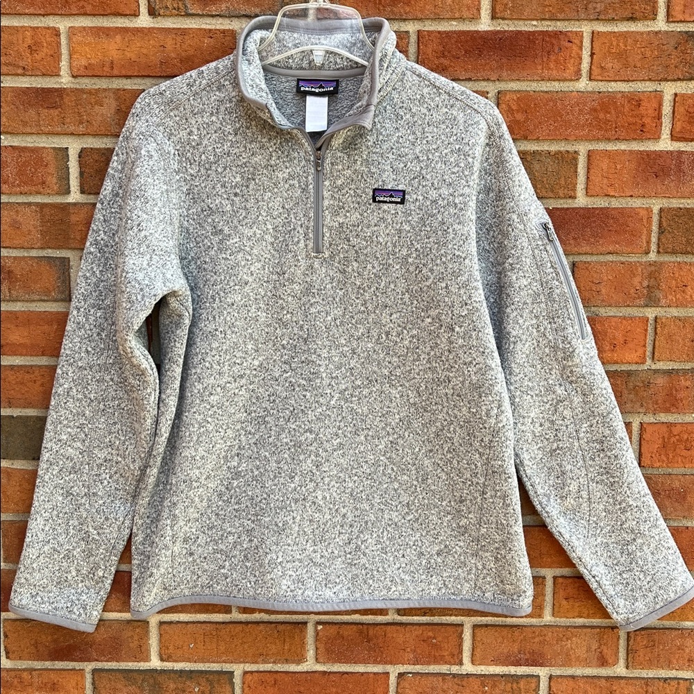 Patagonia Women’s Better Sweater 1/4 Zip Pullover size L Birch White